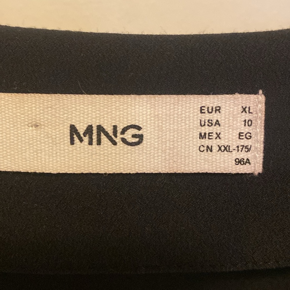 Black Mango (Mng) Button Up Blouse. Xl. Barely Wo… - image 2